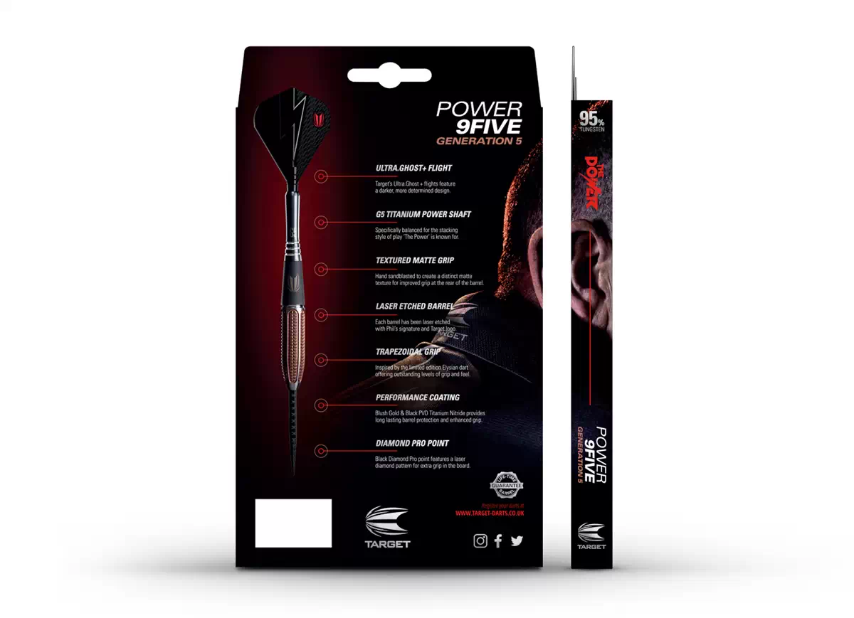 Target Darts Phil Taylor Power 9Five G5 95% Tungsten 22 grams Target Darts Phil Taylor Power 9Five G5 95% Tungsten 22 grams